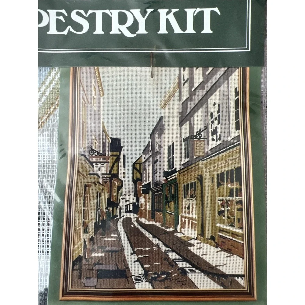 Woolfayre Ltd Street Scene 1297 Wool Yarn Tapestry Kit -England Made 31 cmx42 cm